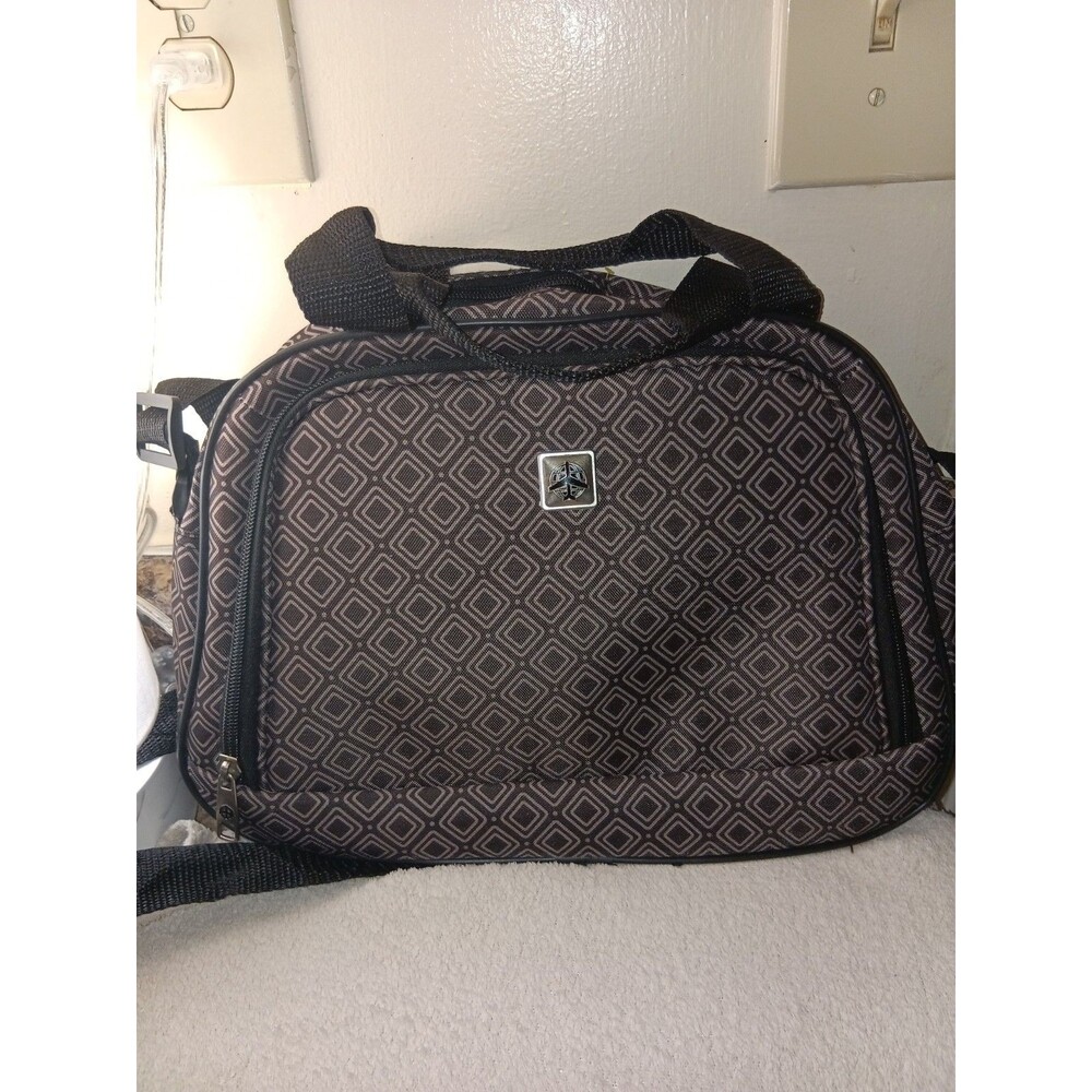 Vintage retro travel carry-on shoulder flight bag Airplane Logo Overnight Duffel